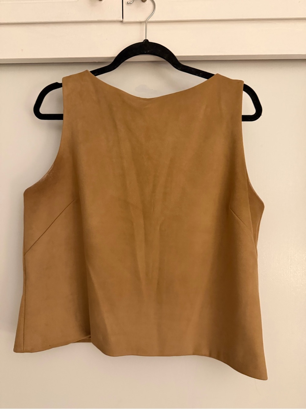 Abercrombie & Fitch Camel Suede-Look Sleeveless Top